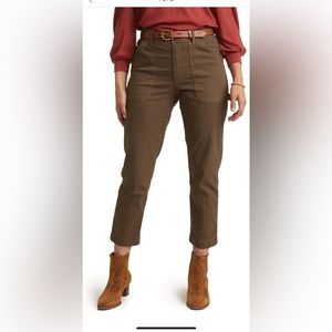 Marine Layer Maya Slim Straight Utility Pants Olive